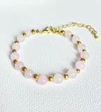 Rose Quartz with Gold Bead