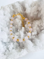 Rose Quartz with Gold Bead