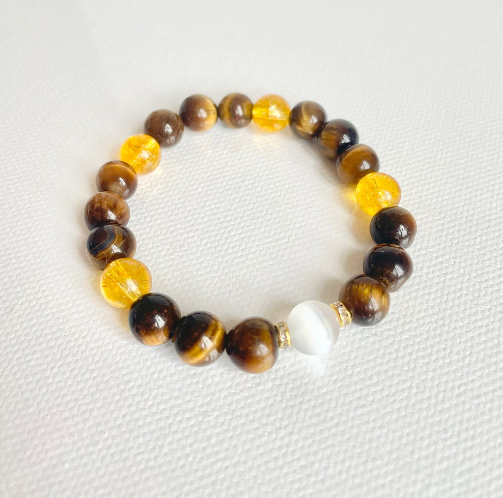 Citrine, Tiger's Eye and Selenite