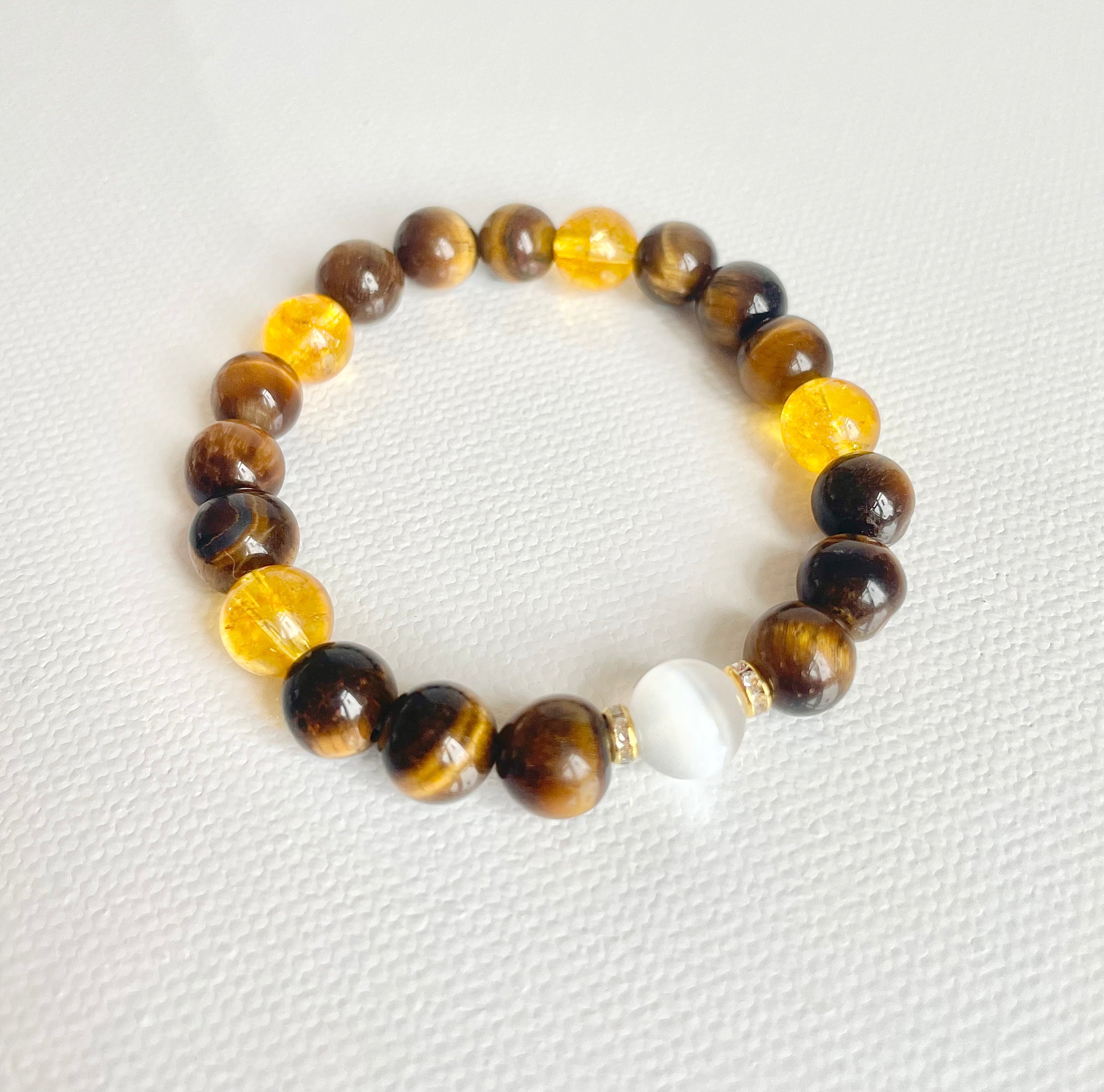 Citrine, Tiger's Eye and Selenite