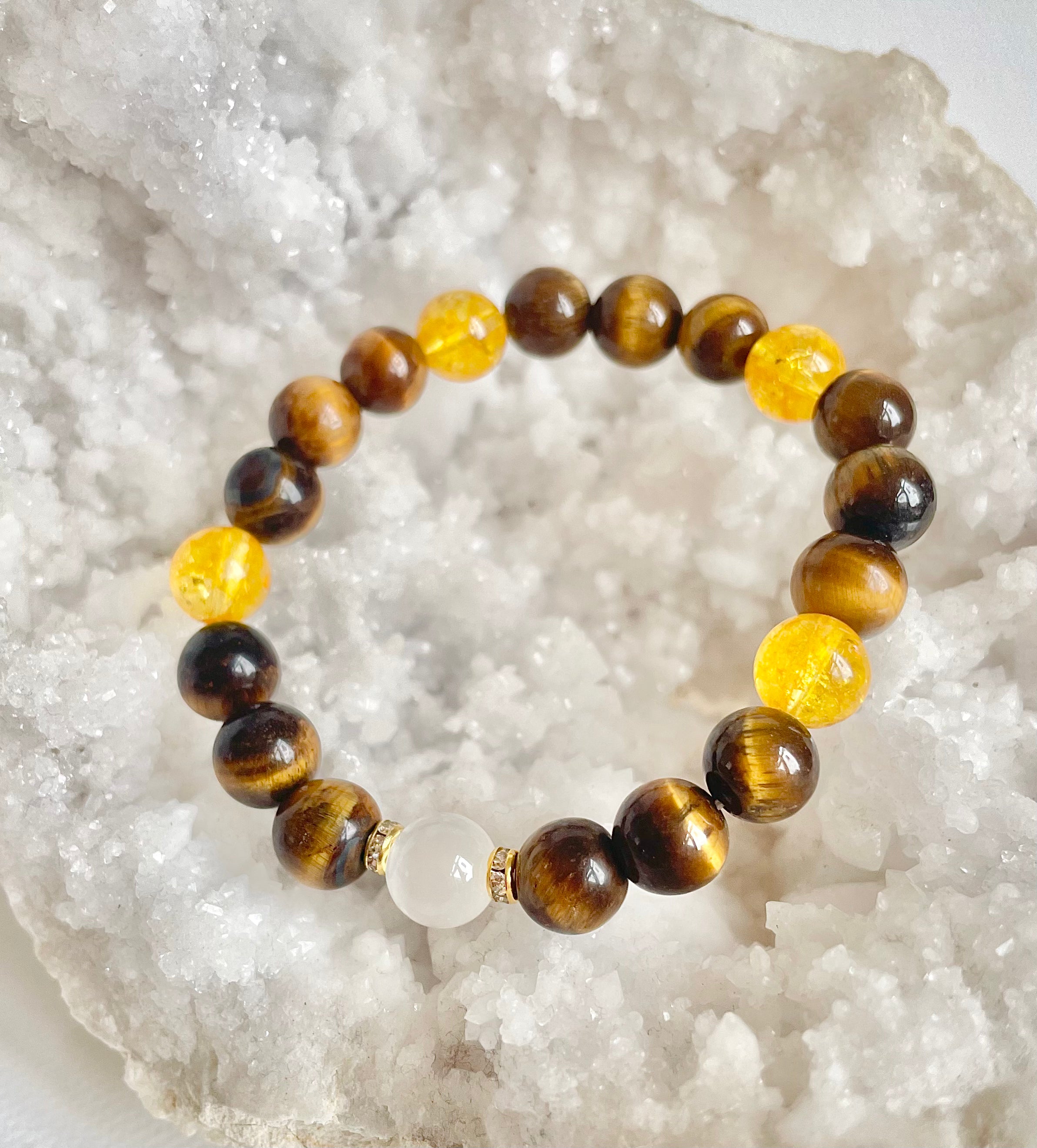 Citrine, Tiger's Eye and Selenite