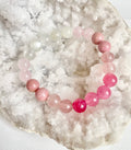 Rose Quartz, Strawberry Quartz, Cherry Quartz, Moonstone and Rhodochrosite