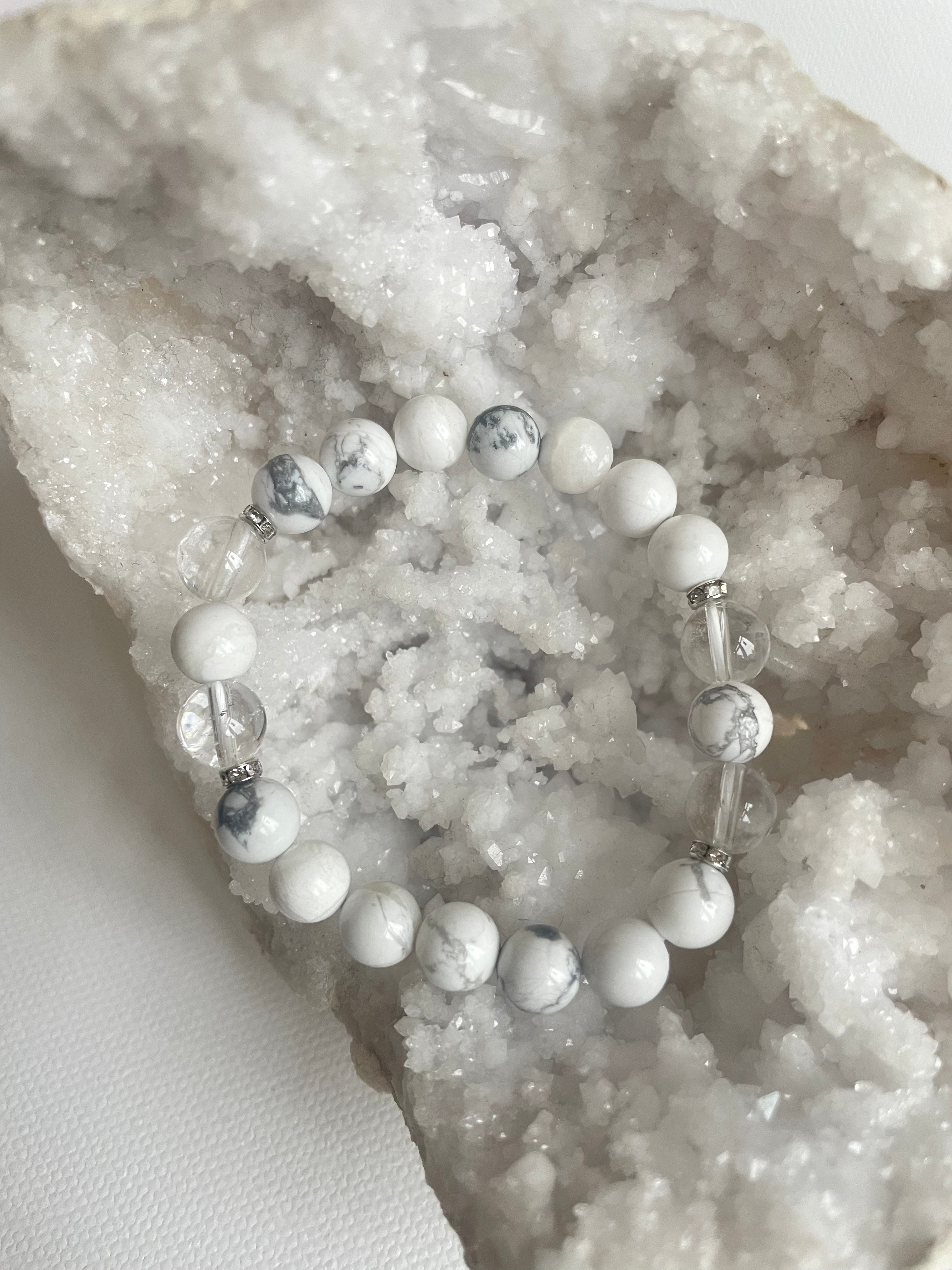 White Turquoise and Clear Quartz