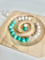 White and Blue Turquoise with Selenite