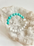 White and Blue Turquoise with Selenite