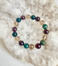 Garnet, Smoky Quartz and Moss Agate