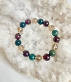 Garnet, Smoky Quartz and Moss Agate