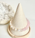 Freshwater Pearl, Morganite and Rose Quartz Bracelet