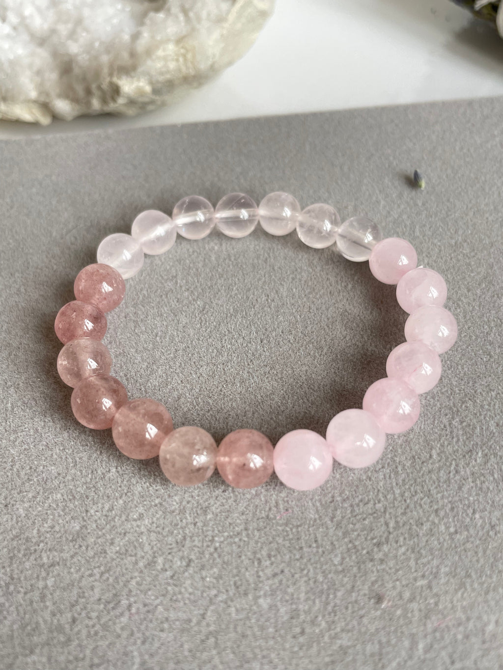 Rose Quartz, Strawberry Quartz and Morganite