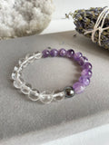 Amethyst, Clear Quartz and Hematite