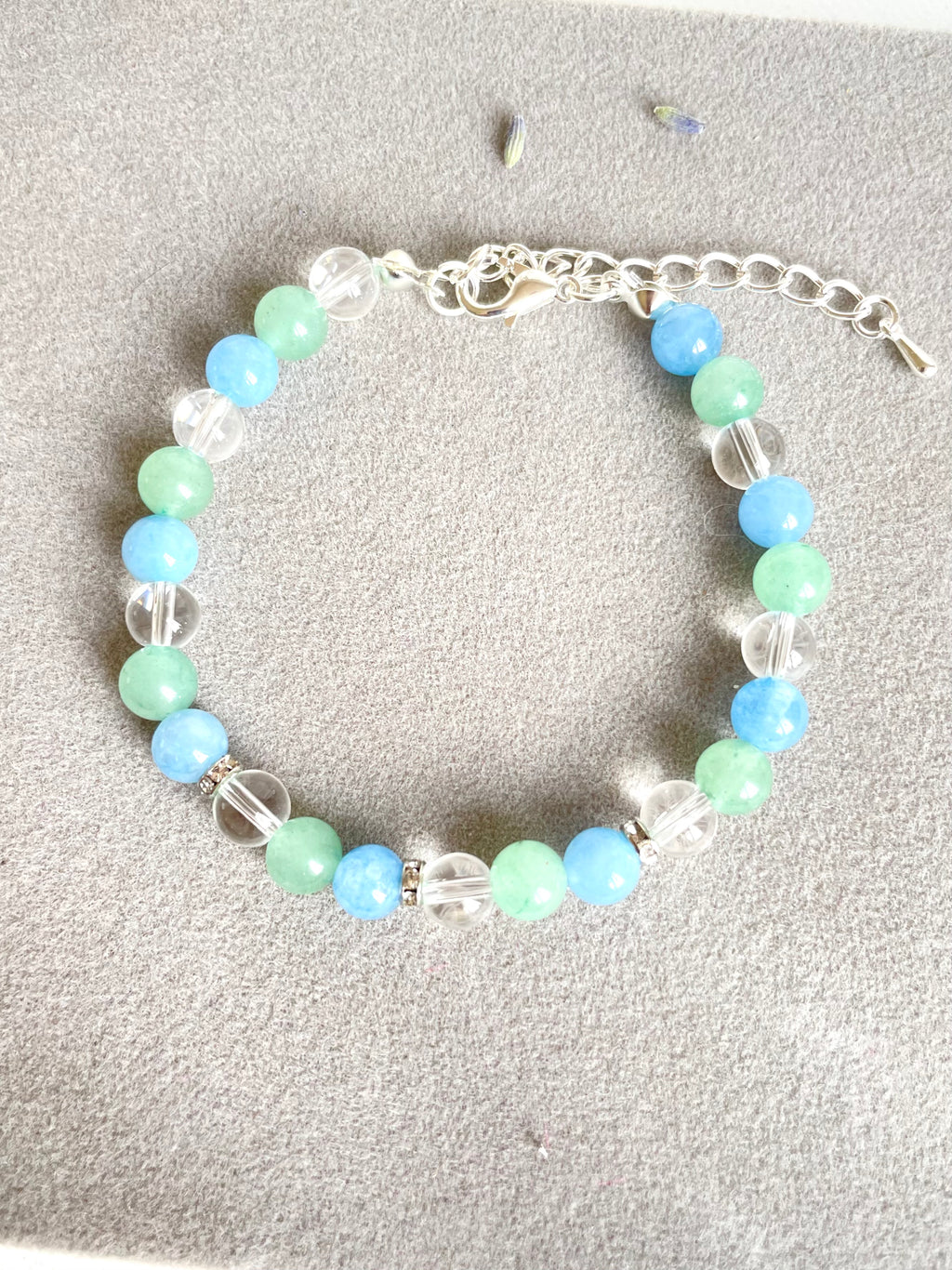 Green Aventurine, Aquamarine and Clear Quartz