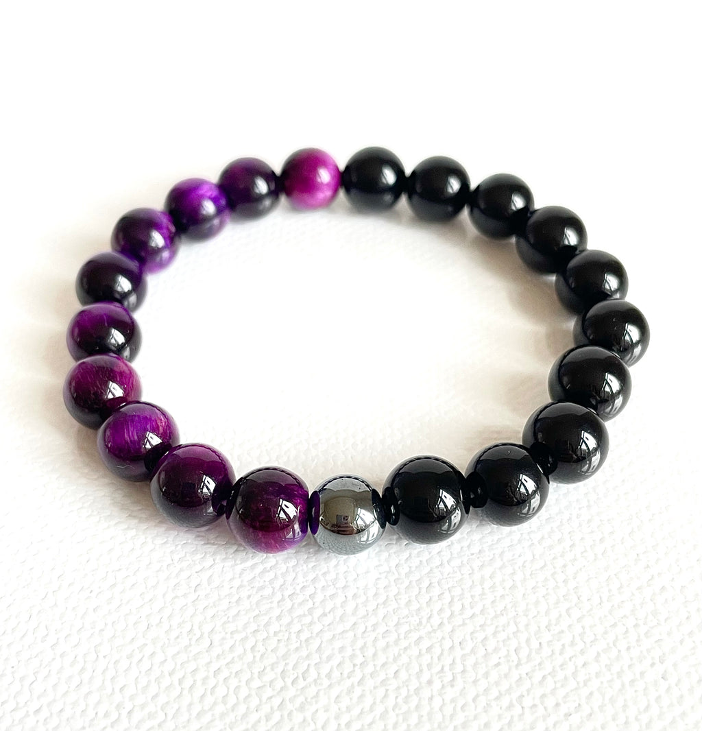 Obsidian and Purple Tiger’s Eye