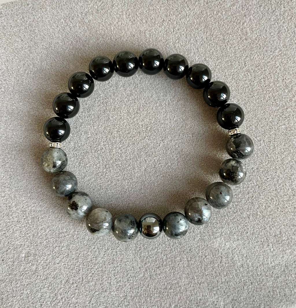Obsidian, Labradorite and Hematite