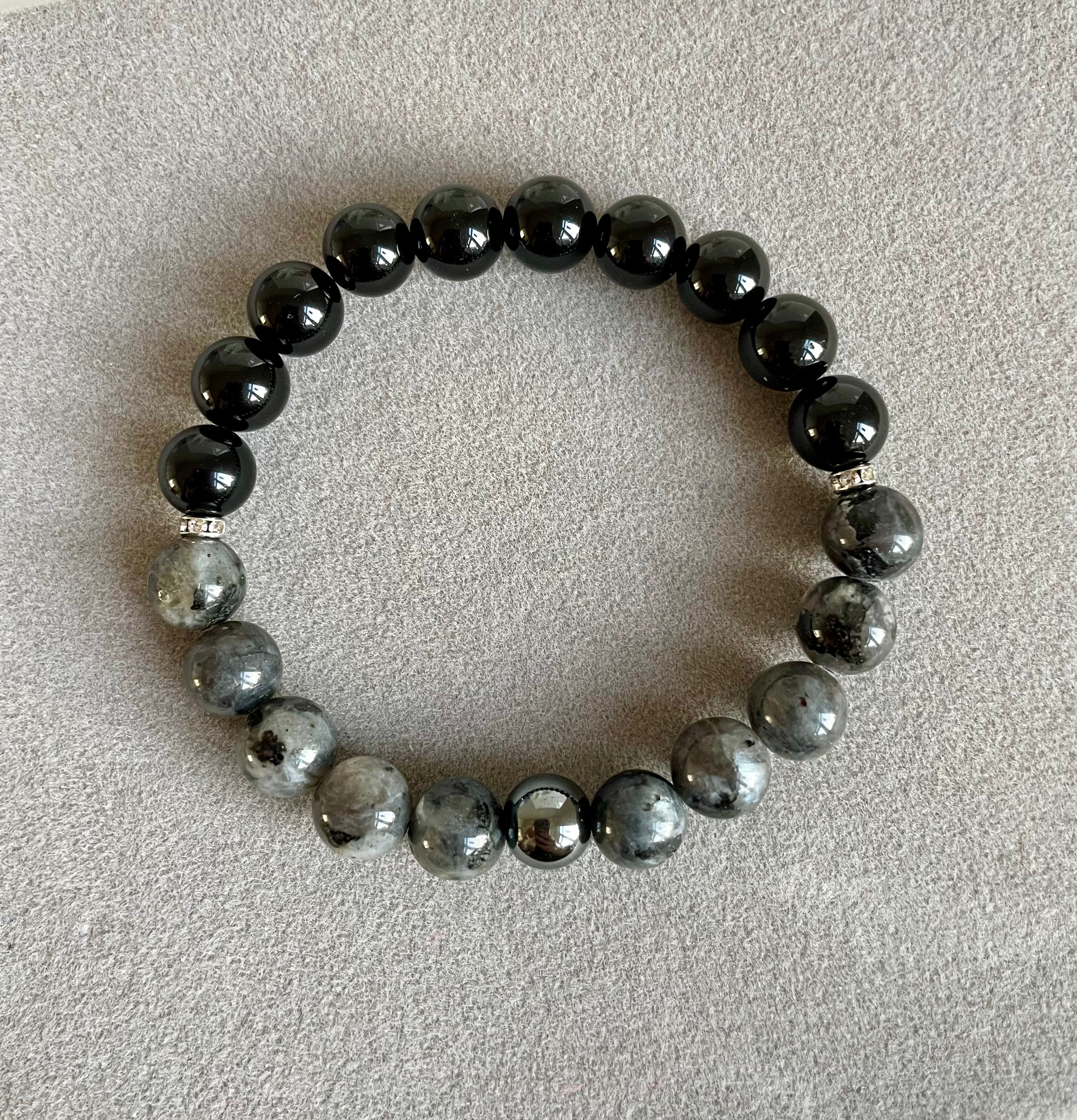 Obsidian, Labradorite and Hematite