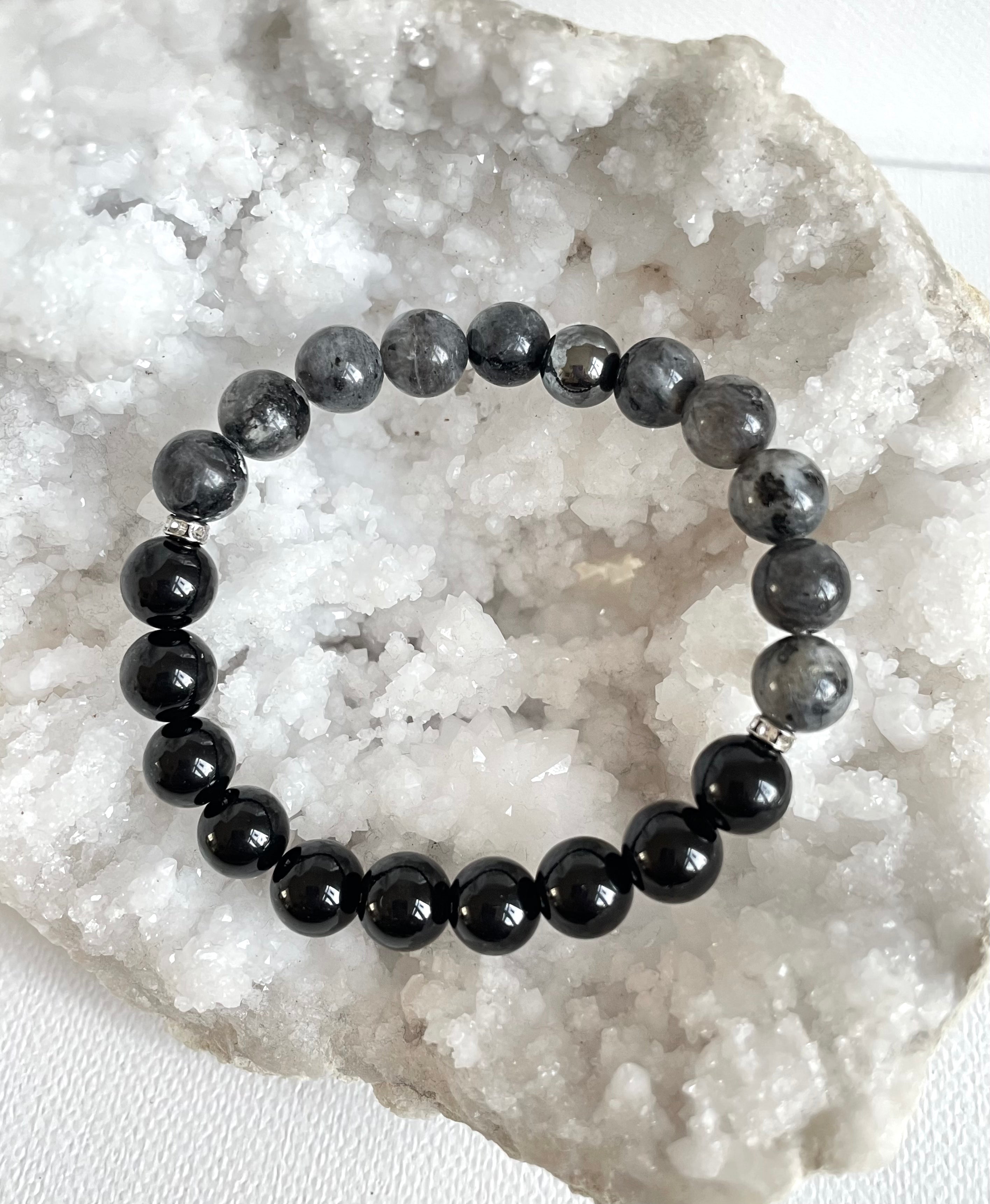 Obsidian, Labradorite and Hematite
