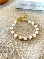 Rose Quartz with Gold Bead