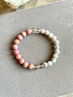 Howlite, Clear Quartz and Pink Rhodochrosite