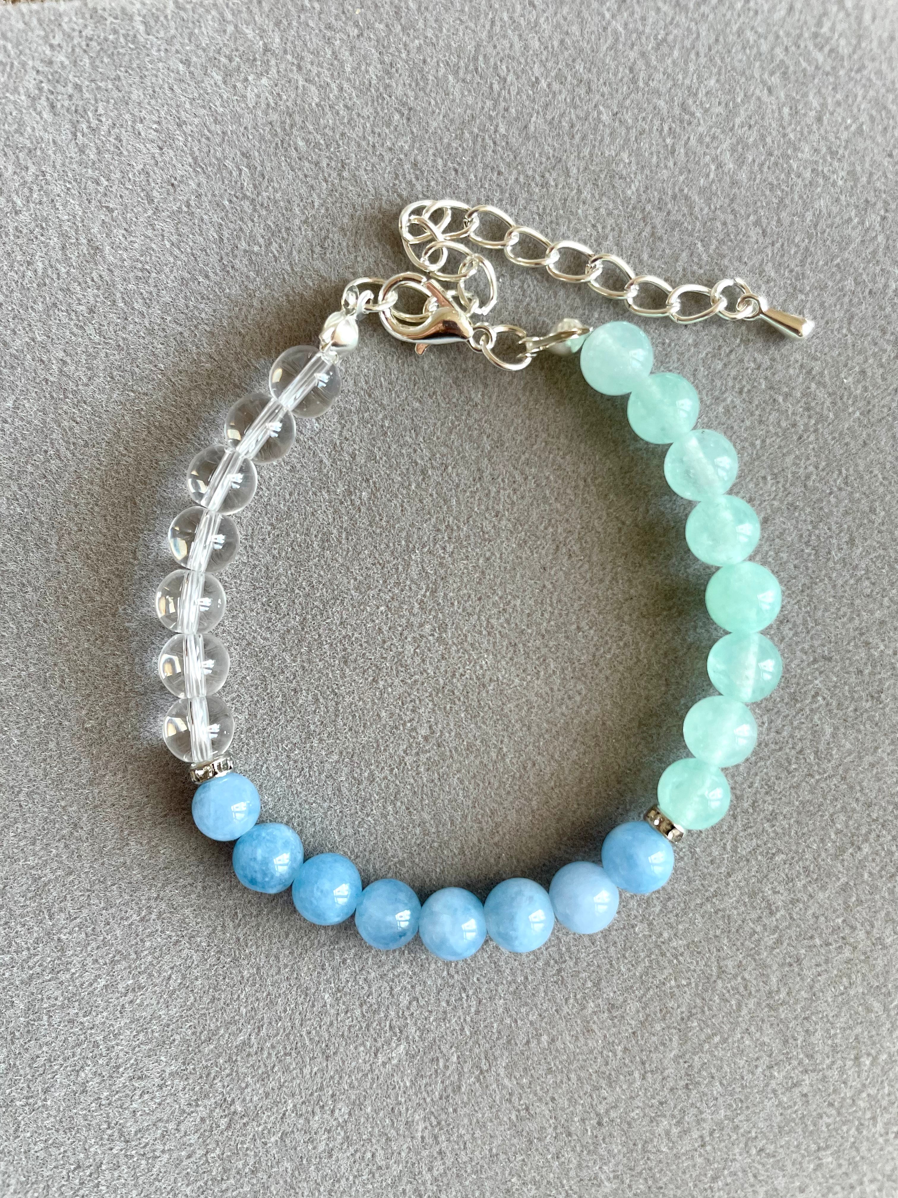 Angelite, Aquamarine and Clear Quartz