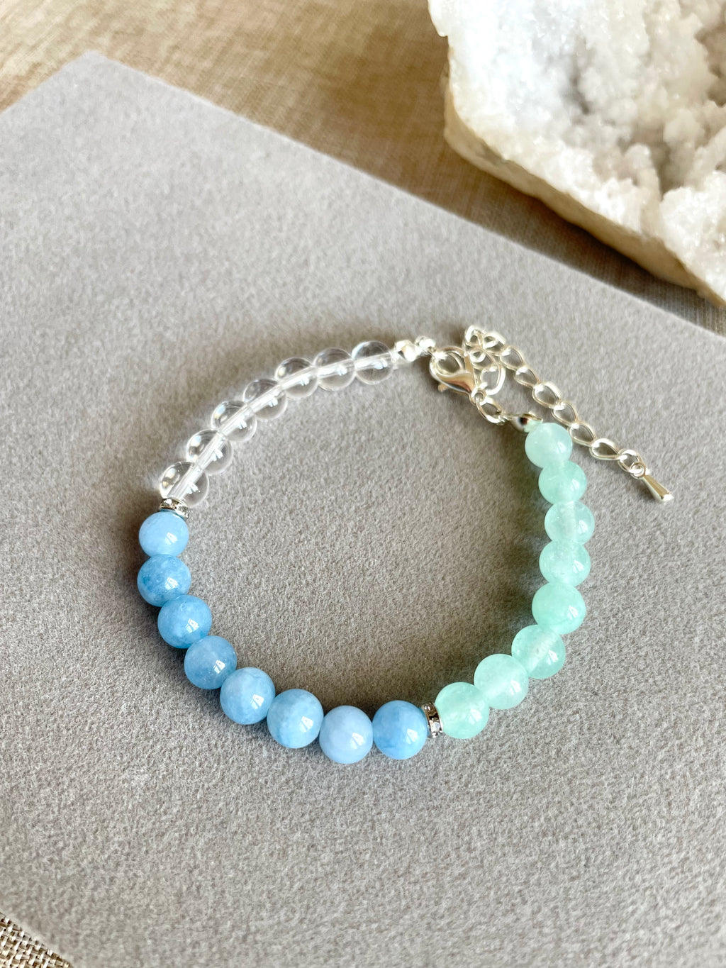 Angelite, Aquamarine and Clear Quartz