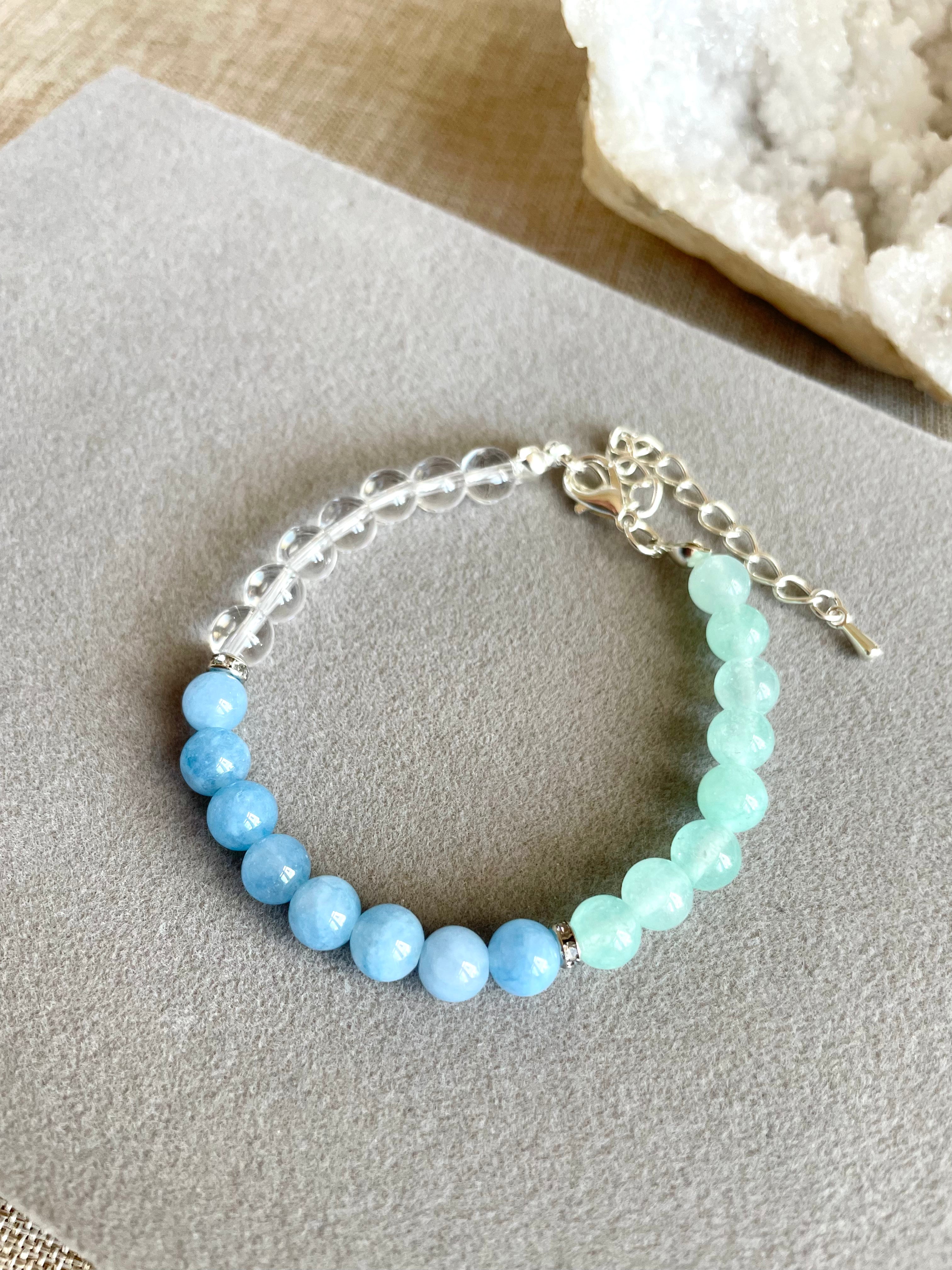 Angelite, Aquamarine and Clear Quartz