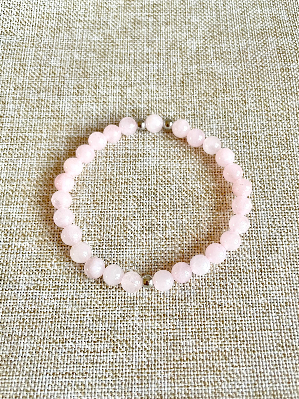 Rose Quartz with Silver Bead