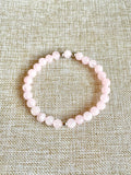 Rose Quartz with Silver Bead