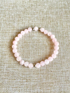Rose Quartz with Silver Bead