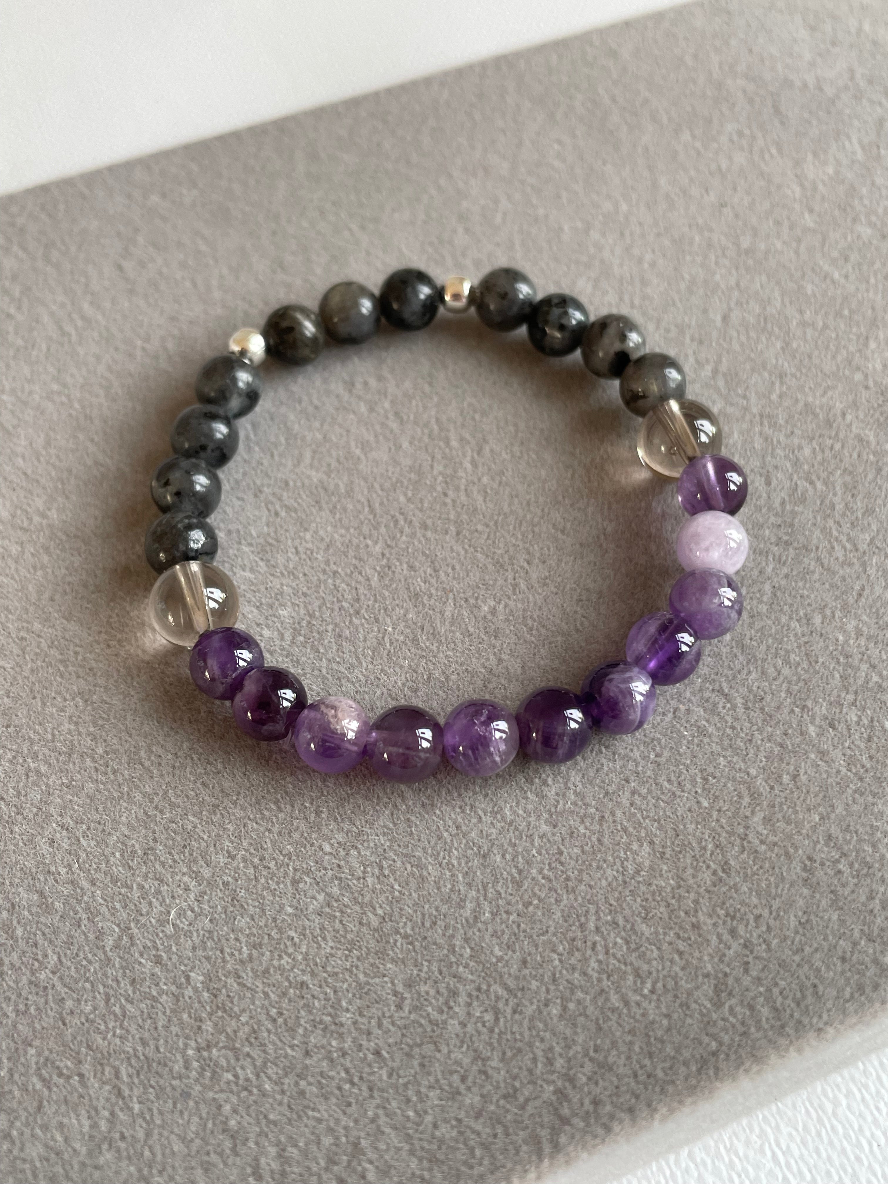 Labradorite, Amethyst and Smoky Quartz