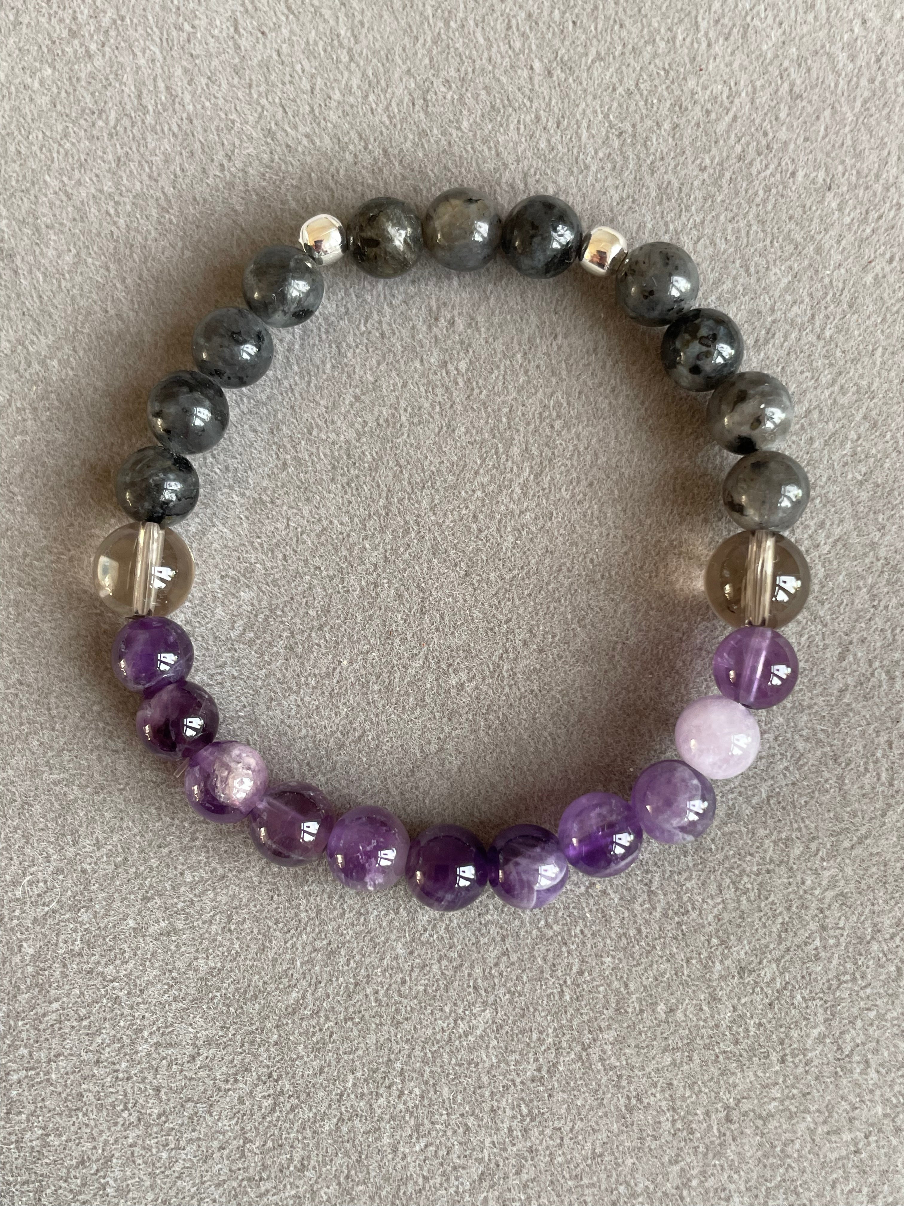 Labradorite, Amethyst and Smoky Quartz