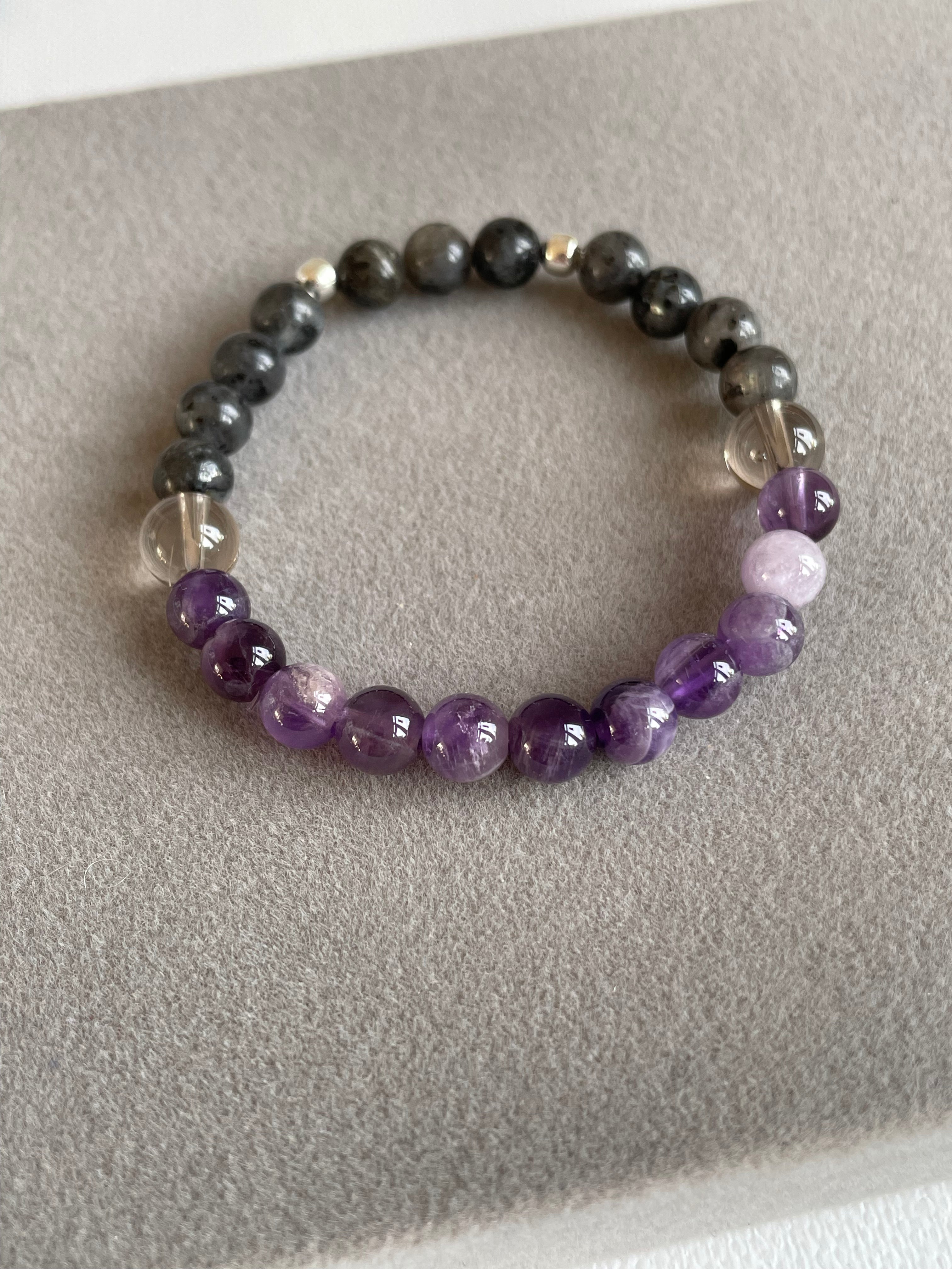 Labradorite, Amethyst and Smoky Quartz