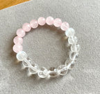 Rose Quartz, Clear Quartz and Selenite