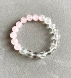 Rose Quartz, Clear Quartz and Selenite