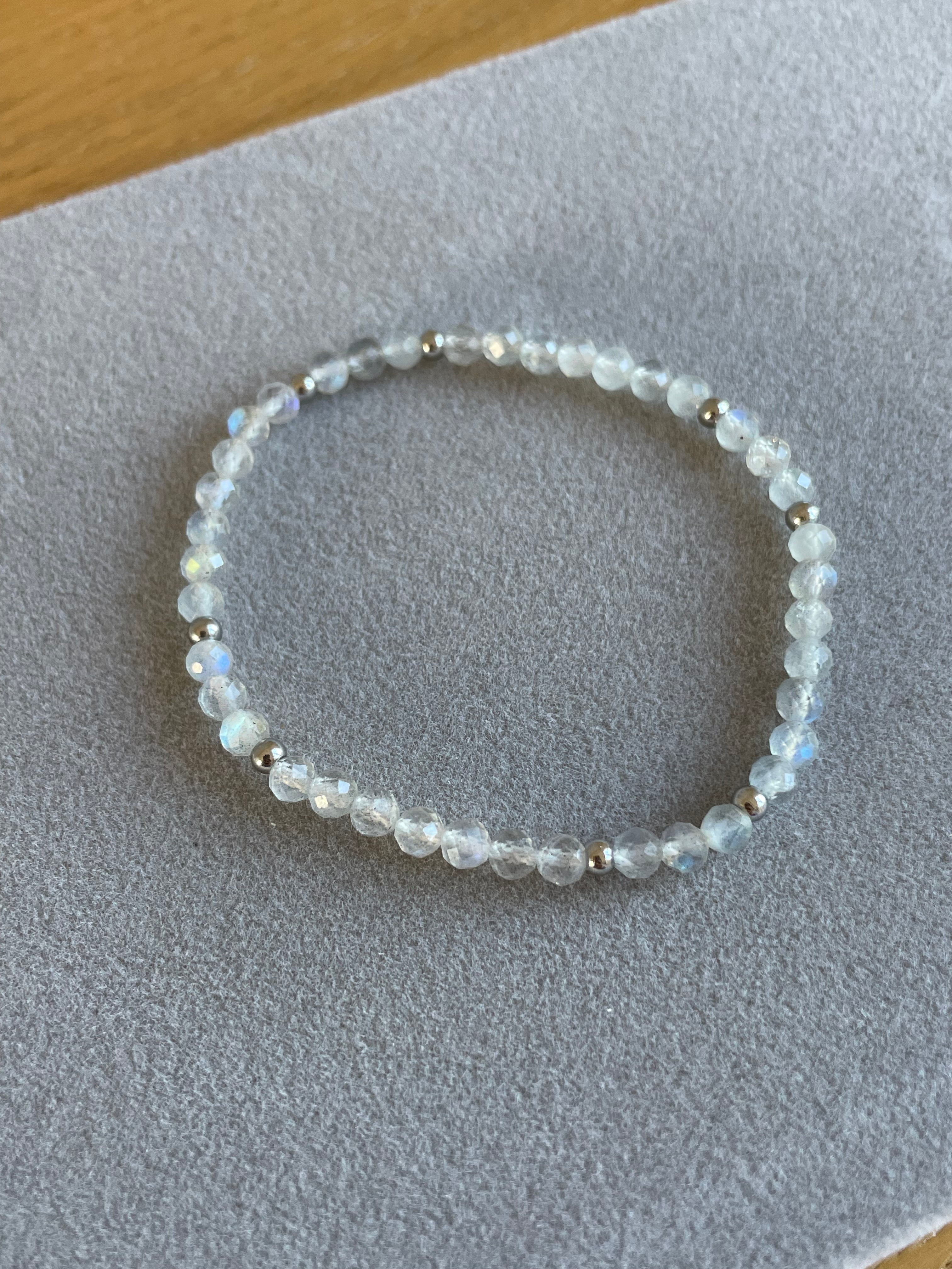 Faceted Grey Labradorite 4mm