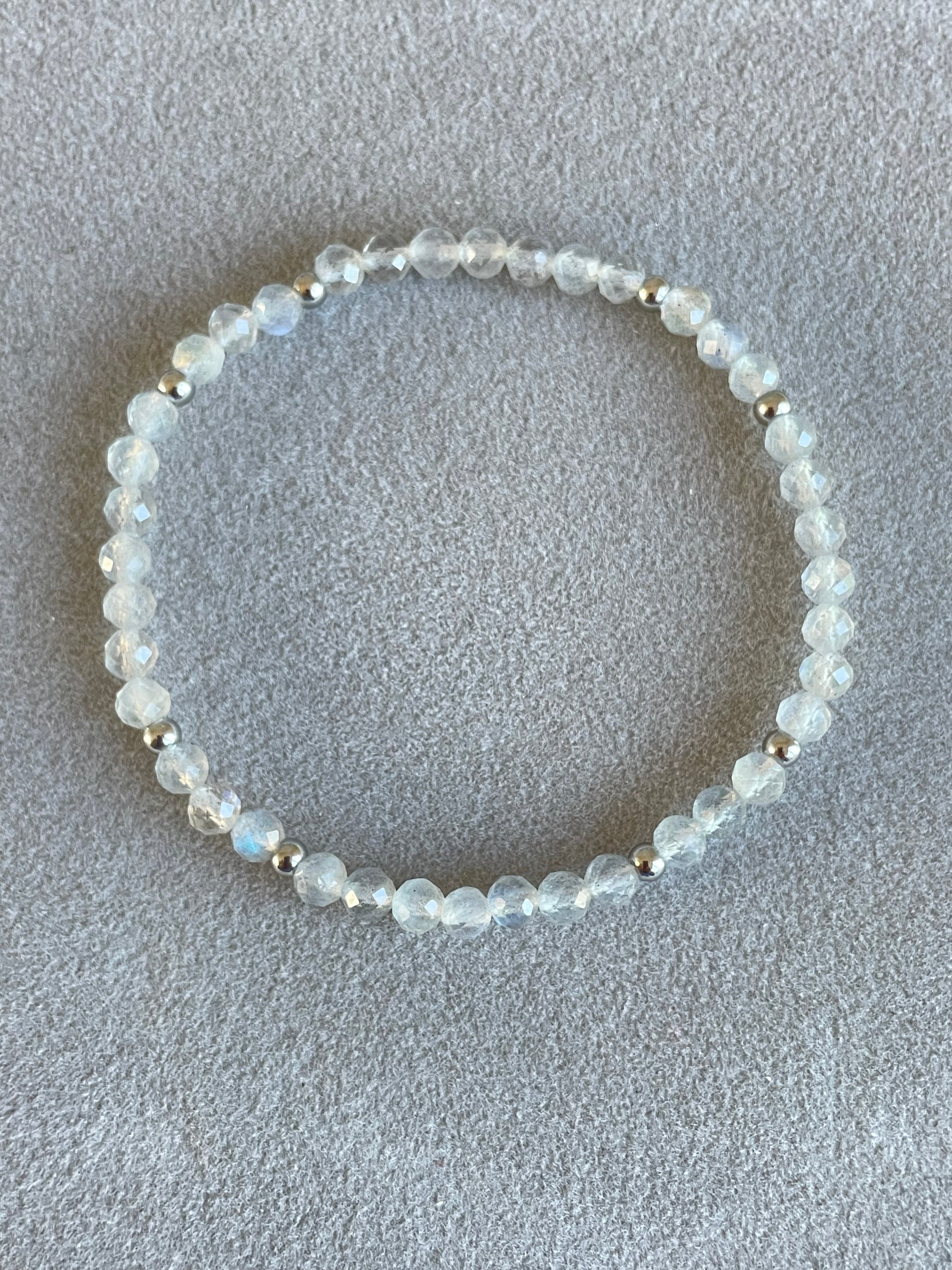 Faceted Grey Labradorite 4mm