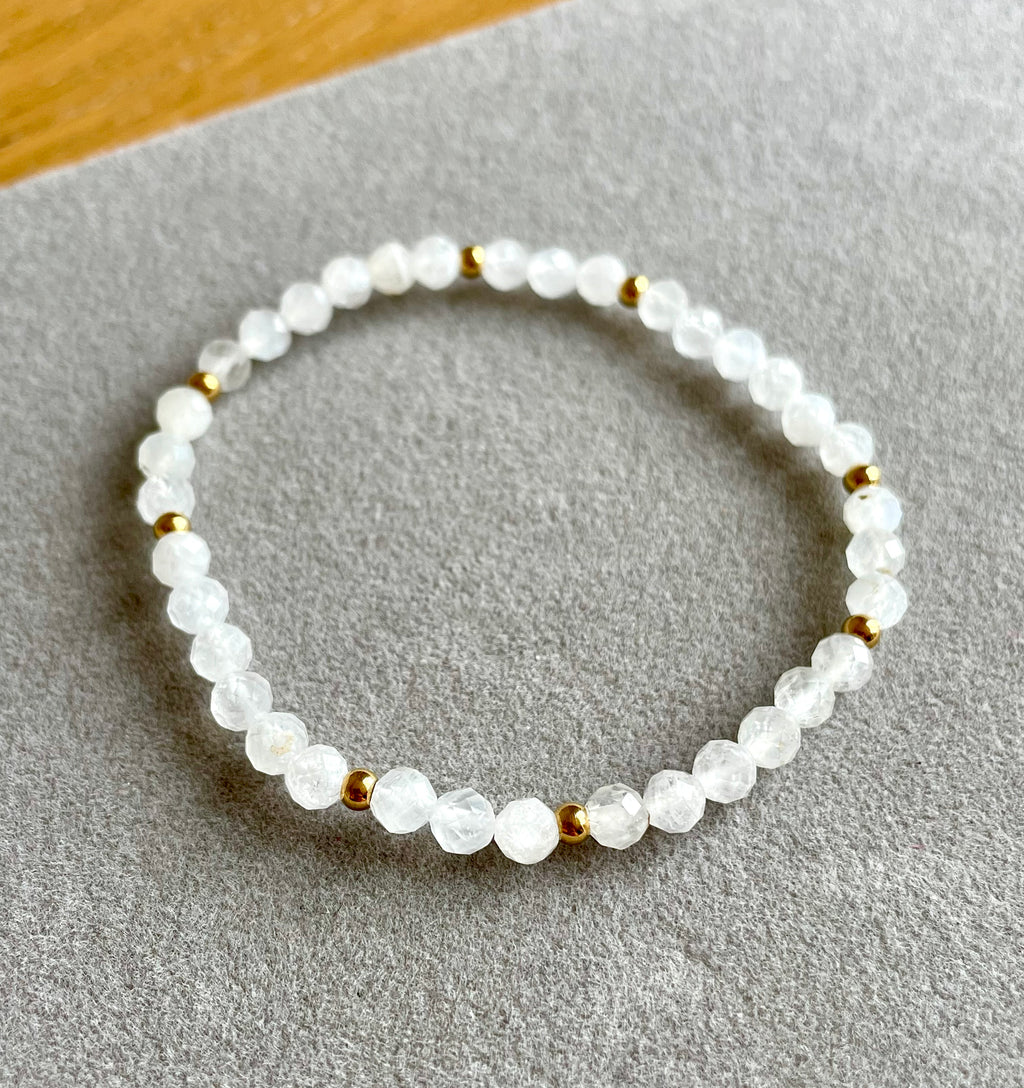 Faceted Moonstone 4mm
