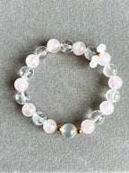 Rose Quartz, Clear Quartz and Selenite with Faceted Moonstone Chain