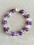 Amethyst, Clear Quartz and Selenite with Faceted Labradorite Chain