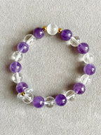Amethyst, Clear Quartz and Selenite with Faceted Labradorite Chain