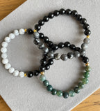 Obsidian and Moss Agate