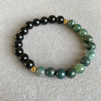 Obsidian and Moss Agate