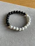 Obsidian and White Turquoise (Howlite)