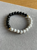 Obsidian and White Turquoise (Howlite)