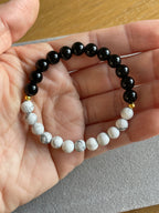 Obsidian and White Turquoise (Howlite)